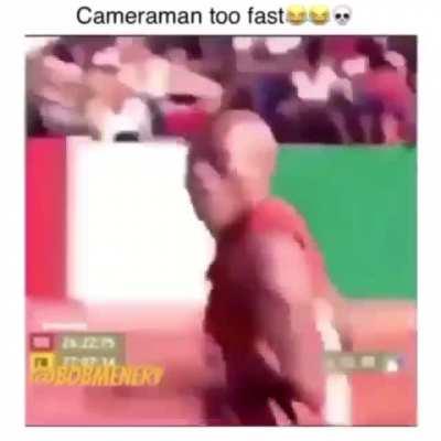 Praise this champion of a cameraman: