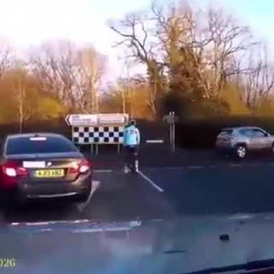 Bad driver, caught in dashcam