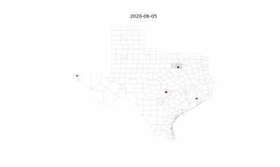 I made this video map showing every reported COVID-19 death in Texas from 3/13 to 7/30
