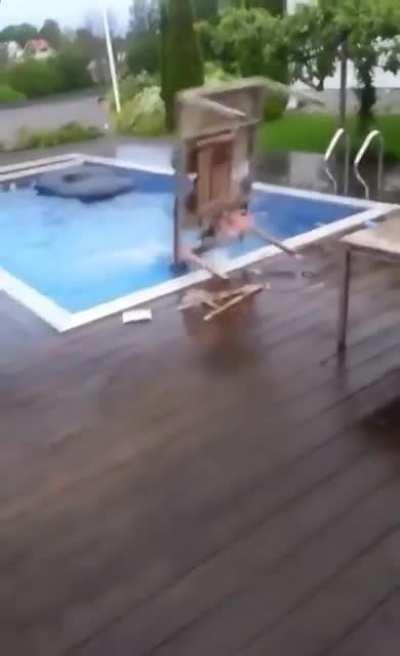 Jumping in the pool