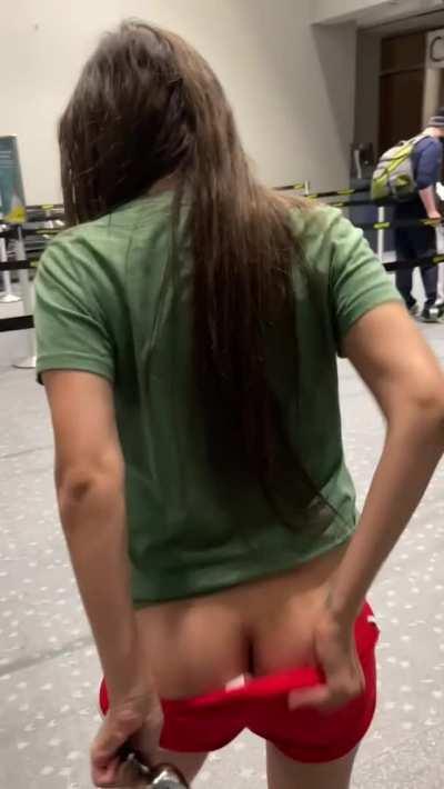 Showing off my ass at the airport
