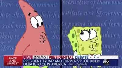 Mr. Krabs should be the moderator for the next debate