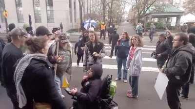 [Low Quality] Anarchists who support Big Government vaccine mandates brawl with conservatives opposed to forced, experimental vaccines.