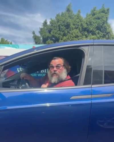 Jack Black compliments a guy's ride