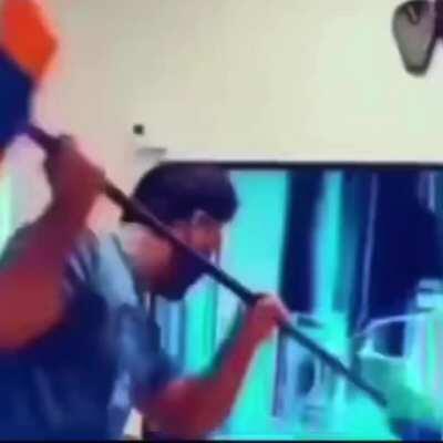 Guy tried to copy the trend from Internet