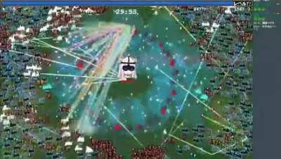 Botan very rare scream after revelling in her power in Vampire Survivors! ( Dont mind her being in the center of it)