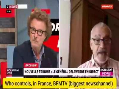 French General Names Who Owns the Media. Causes TV Host to Literally Start Shaking in Anger (hilarious)