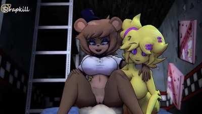 Fredina shows chiku how to ride a rock hard cock