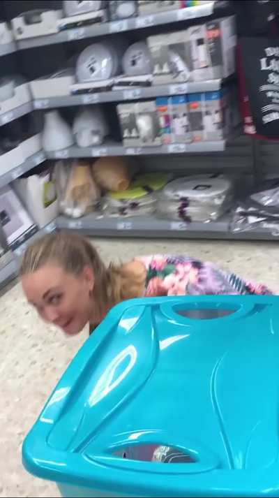 Pantsing girlfriend at the supermarket