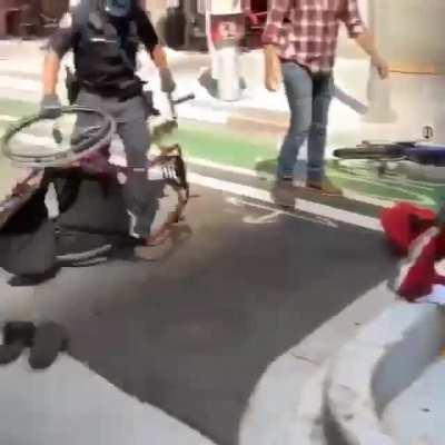 In downtown Los Angeles, cops are tough on BLM demonstrators. Even wheelchair users get it.