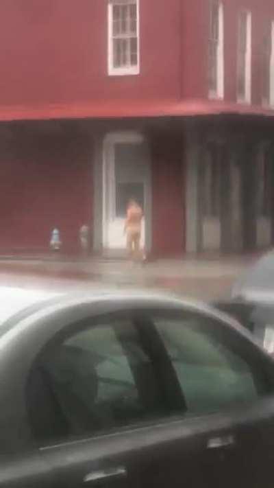 Naked dude running around downtown right now .. love you NOLA