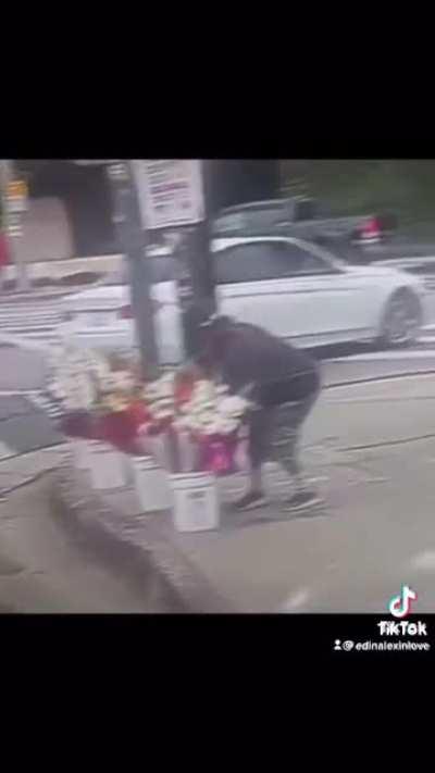 Horrible person steals from a street vendor