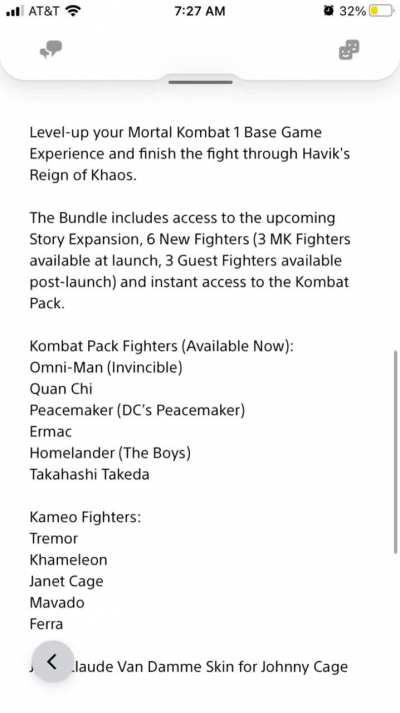 R.I.P. to anyone that bought the first Kombat Pack before today.