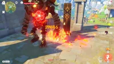 Hu Tao Damage vs Ruin Guard