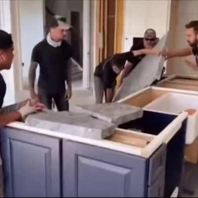 To install a countertop