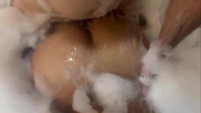 Her husband went to the market to buy us more bubbles