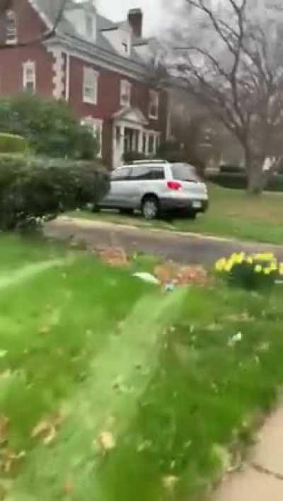 woman run over by car