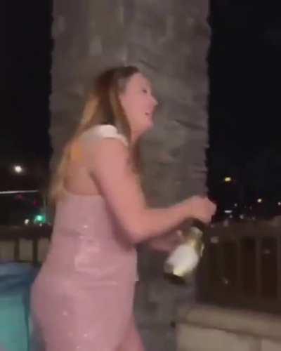 HMC while opening the Champagne.