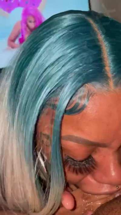 ❗️Amateur ebony with no end to her throat in site, slobs on my BBC🍆