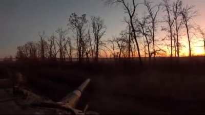 Ukrainian soldiers of the 54th Mechanized Brigade captured a Russian position under the cover of their IFV. Siversk direction. December 2024