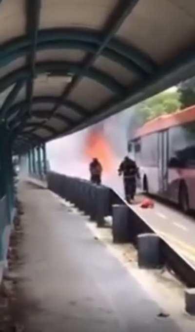 Car go boom (Firefighters are fine)