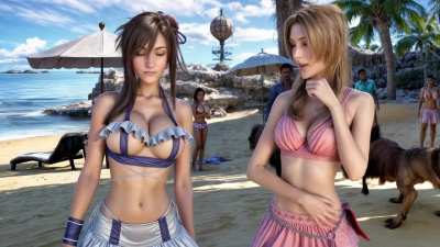 Tifa and Aerith in Bikinis - Talking - AI Gen
