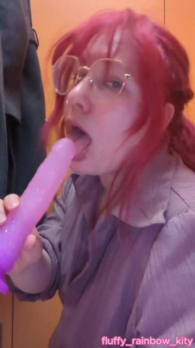 Daddy asked for a video when I was in class, so I excused myself and went to the bathroom, thank god i had my sparkly dildo with me hehe