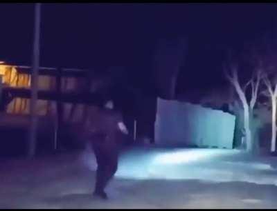 Cop gets scared by a mountain lion's scream.