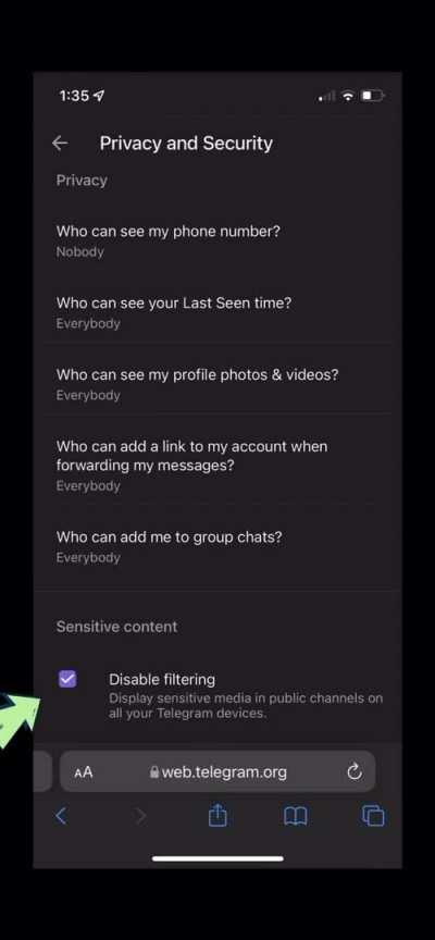 🚨The telegram isn’t down, you have to toggle on “show sensitive content” hope this helps