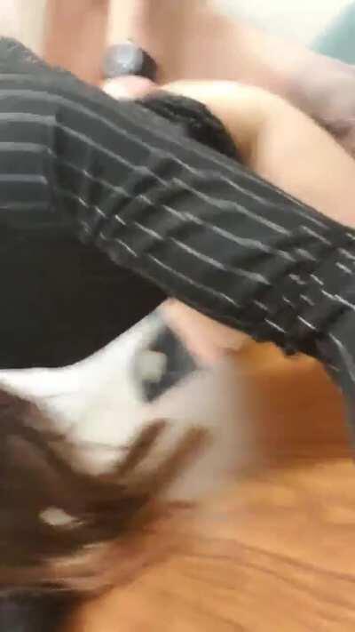 One of my guys stopped by my work and bent me over my desk