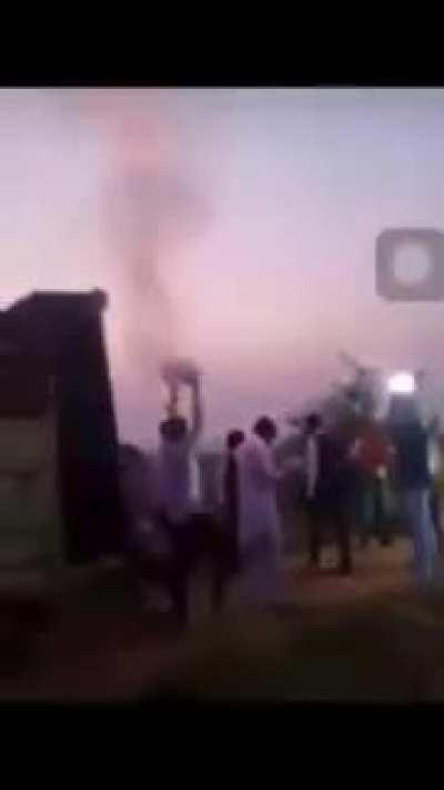 What could go wrong walking while holding fireworks overhead