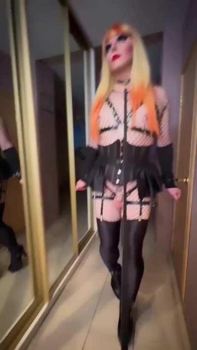 Sophie is being led to a training of obedience and good manners