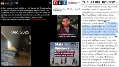 Settler terrorists torch home in predominantly Palestinian-American village, where US citizen was previously murdered. The violence mirrors the KKK’s racial terror; Israeli settlers act with State backing & participation.