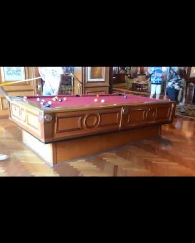 Pool table on Cruise ship uses gyroscope to stay level
