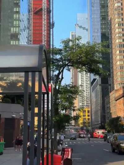 Cranes (falling) in the sky in NYC...