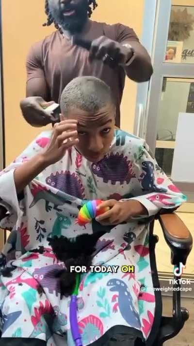 It's takes a big heart and alot of patience to cut the hair of a special needs child