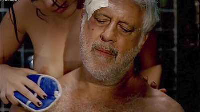 Older guy enjoys his hot maid house help