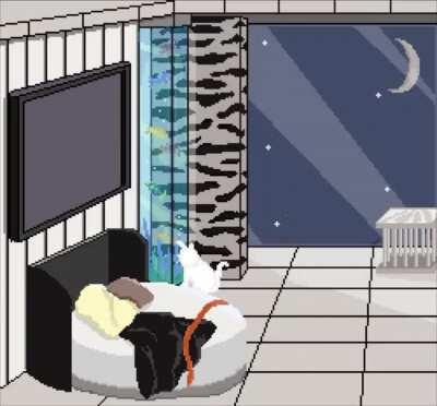 I did a pixel art of Jumin’s penthouse!