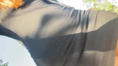 All dressed up for my date, short dress, plug and no panties is the perfect summer outfit