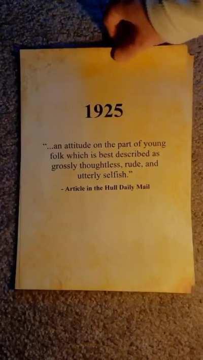 Adults complaining about kids is a timeless trait