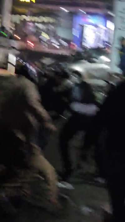 Young guy beats drunk middle aged men