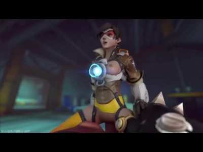 Tracer Gets Her Ass Split Open and Her Belly Filled to Overflowing