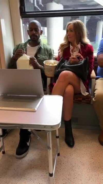Finding a movie date on the train