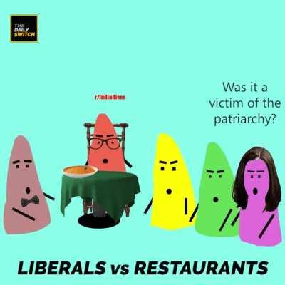 Liberals visit a restaurant.