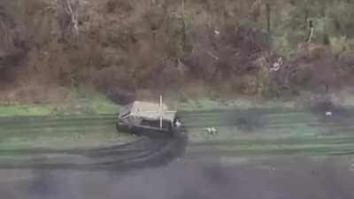 Russian Tank Hit by Ukrainian Drones Near Border – Precision Strike with High-Explosive Payload