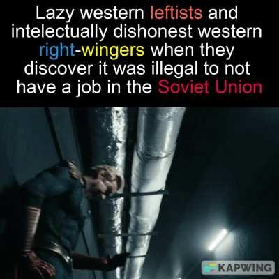 ''socialism sucks because it enables lazy people to not work'' ''socialism is great because it enables lazy people to not work''