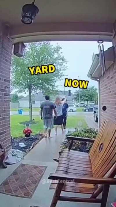 Bully chases kid into kid's friend's house..