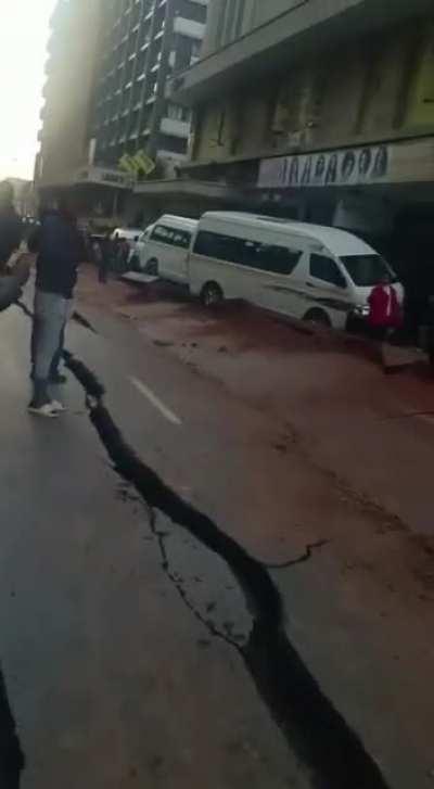Gas Line or Sewer Pipe exploded under a street in Johannesburg, South Africa (19/7/23)