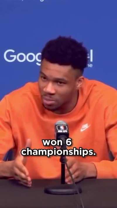 Giannis schooling a reporter about what failure actually is.