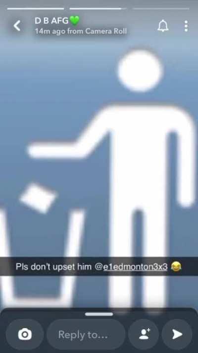 E1(3x3) violating General Dylan(N9/Camp) on the phone for asking him to delete a previous snap😂